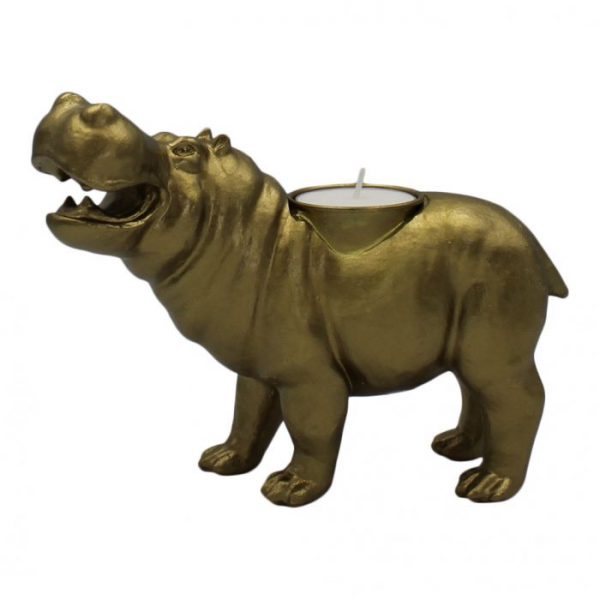 Candle holder "Hippo" - Gold