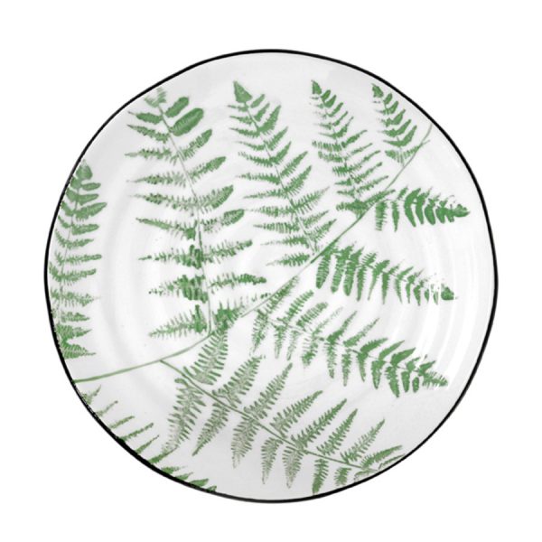 'Jungle' Porcelain serving plate ferns