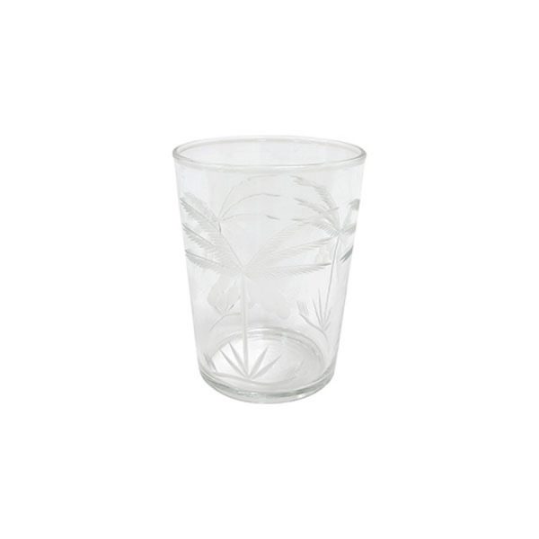 Drinking glass engraved palms
