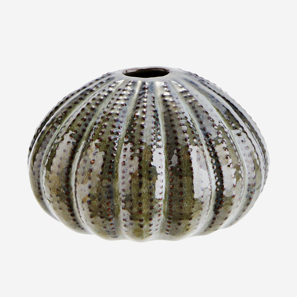 Sea urchins vase green middel maat
