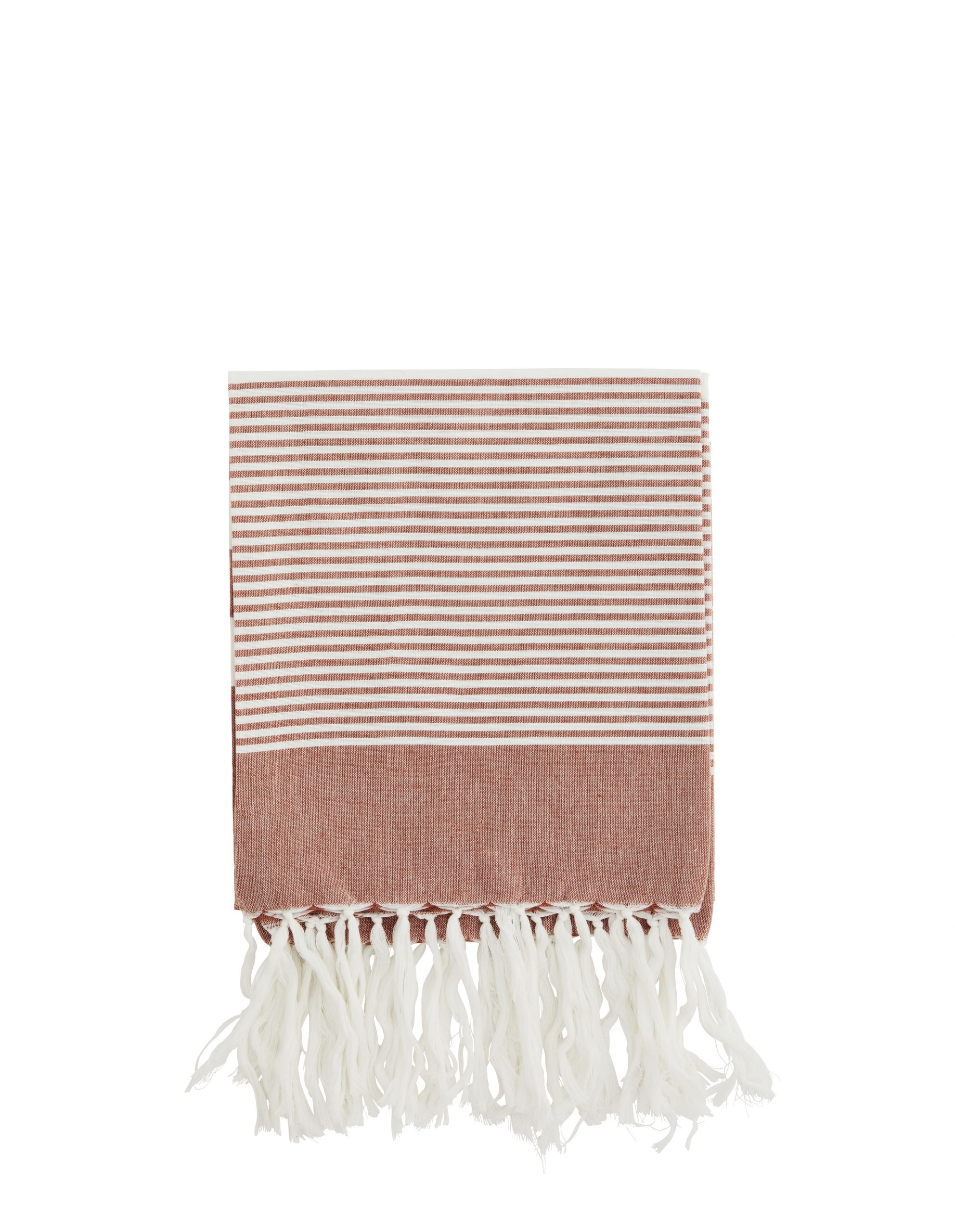 Striped Cotton Towel Rust/Wit