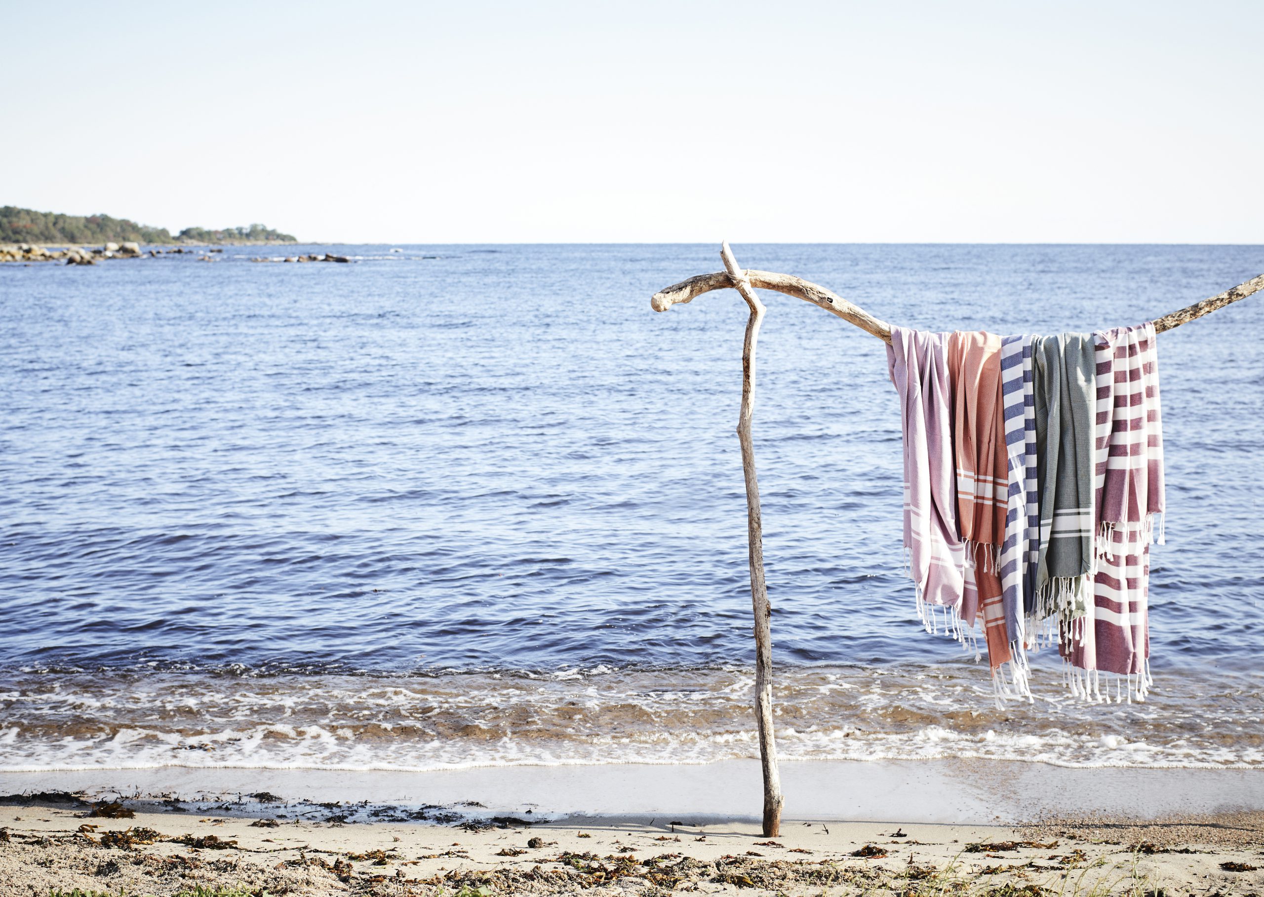 Striped Cotton Towel Rust/Wit - Afbeelding 3