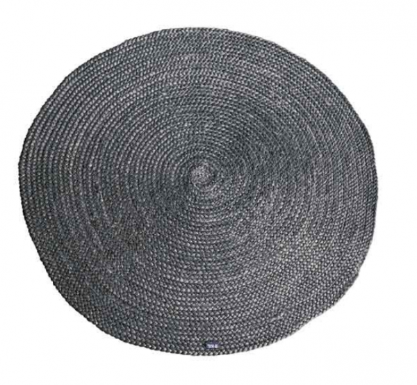 Carpet Jute round 120x120 cm - Grijs