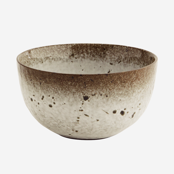 Stoneware Bowl Brown/White