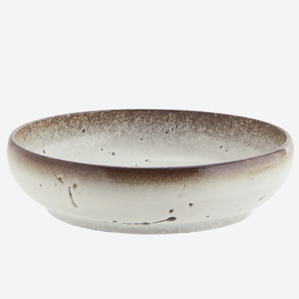 Stoneware Serving Bowl Brown/White