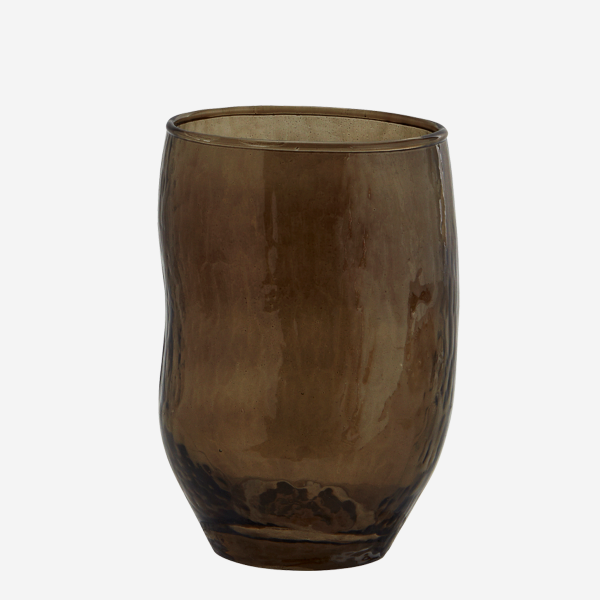 Hammered Drinking Glass - Brown