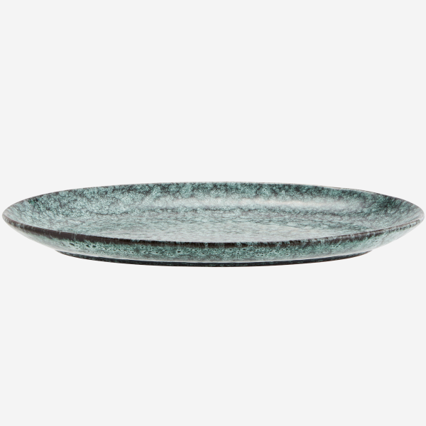 Stonerware Oval serving dish Green/Black