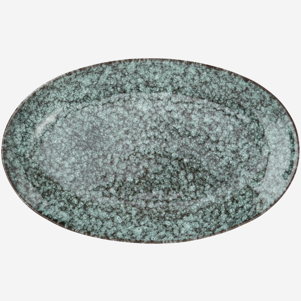 Stonerware Oval serving dish Green/Black - Afbeelding 2