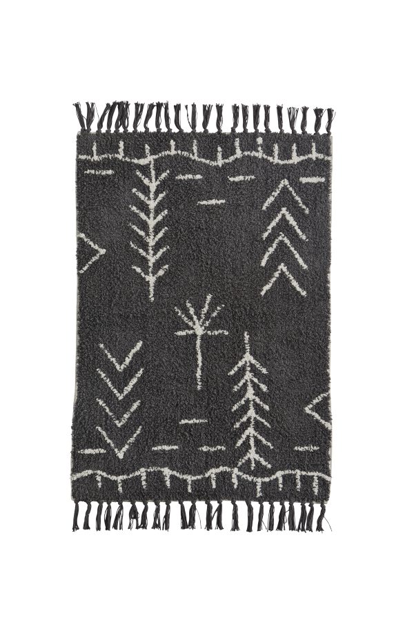 Tufted Bathmat - Charcoal/Ivory