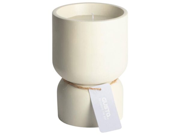 Gusta Cement Kaars - Wit Ø10x14.8cm - Afbeelding 2