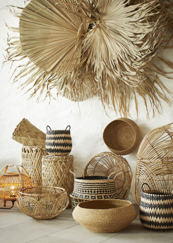 Seagrass Basket With Stitching - Set van 2 - Afbeelding 2