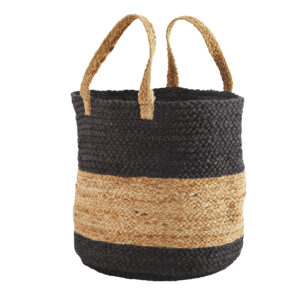 Jute Basket With Handles - Brown/Black