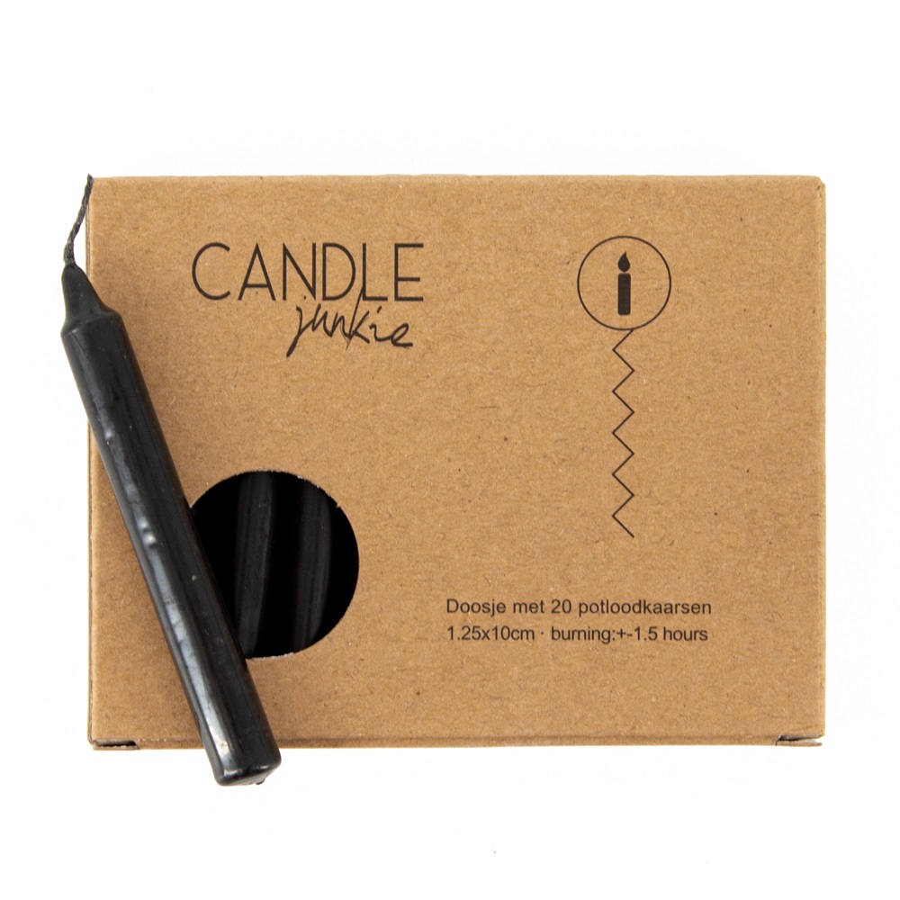 Doos Met 20 Kerstboomkaarsjes Black