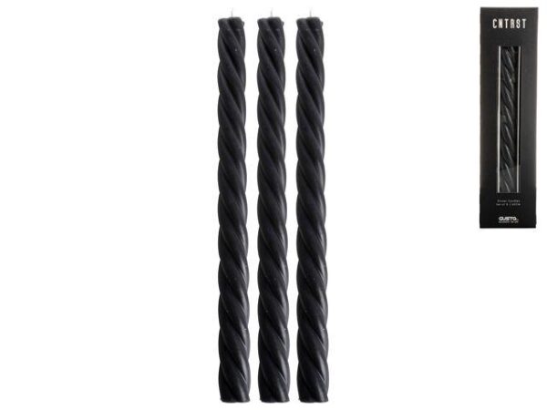 Gusta Swirl Dinerkarsen 3/Set Zwart