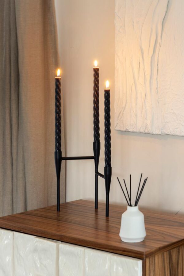 Gusta Swirl Dinerkarsen 3/Set Zwart - Afbeelding 2