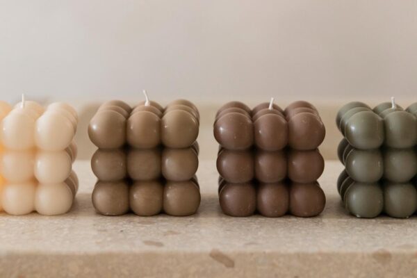 Gusta Kaars Cube - Taupe - Afbeelding 2