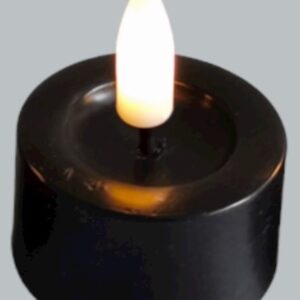 Led Tealight Candle Black Rustic 3.8 x 2cm -  Box of 6