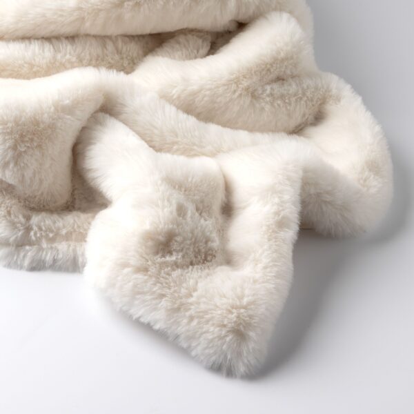 ZINZI - Plaid unikleur 140x180 cm Snow White - Wit - Afbeelding 2
