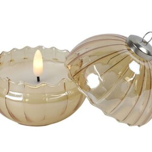 Kaars i/kerstbal LED ro Lyon amber-L9B9H10,5CM