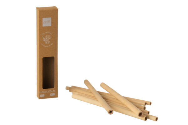 Doos 8 x Rietjes Bamboe Naturel