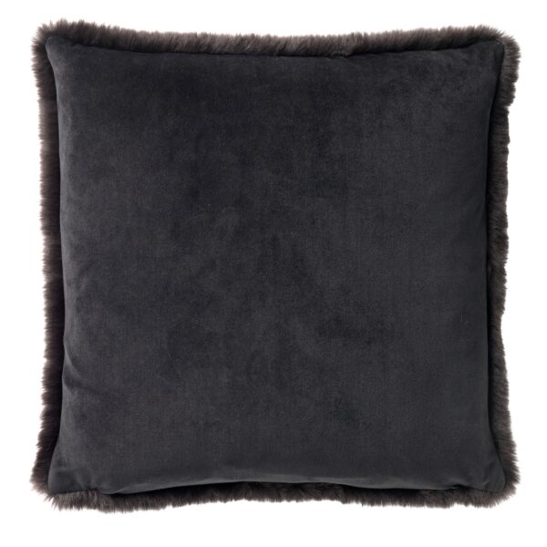 ZAYA - Sierkussen 60x60 cm - Bontlook - Effen Kleur - Raven - Zwart - Afbeelding 2