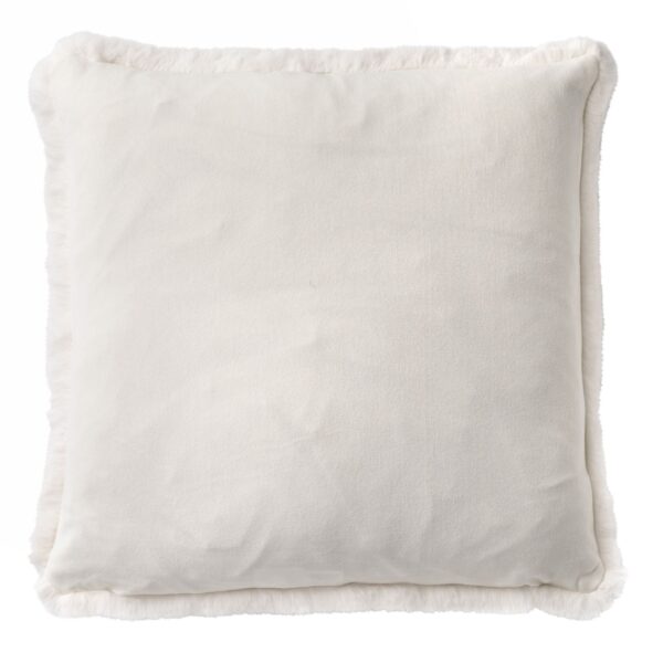 ZAYA - Sierkussen 60x60 cm - Bontlook - Effen Kleur - Snow White - Wit - Afbeelding 2