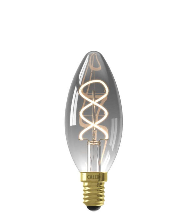 Calex Flex Filament LED Lamp - E14 - B35 - Titanium - 4W - Dimbaar