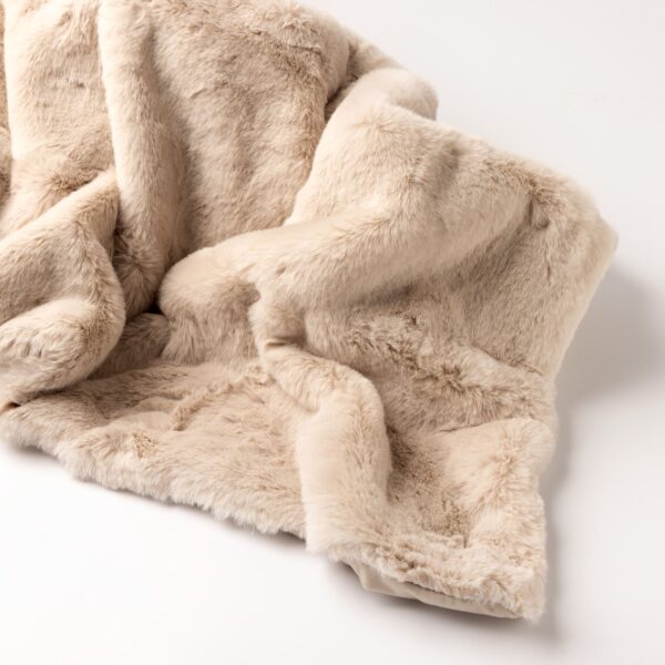 ZINZI - Plaid 140x180 cm - Bontlook - Effen Kleur - Pumice Stone - Beige - Afbeelding 2