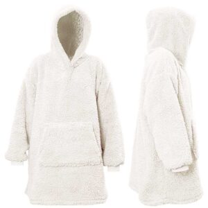 Hoodie teddy dove white