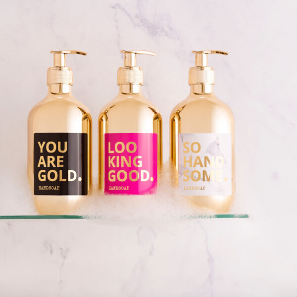 Bottle Language So handsome - Gouden zeeppompje - 500ml - Afbeelding 2
