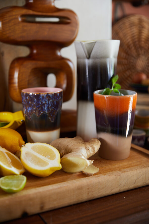 70s ceramics tea mugs, dusk (set van 2) - Afbeelding 2