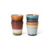 70s ceramics: Ristretto mugs, solar (set of 4)