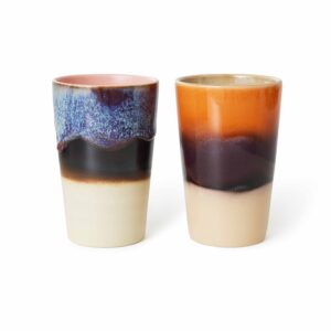 70s ceramics tea mugs, dusk (set van 2)