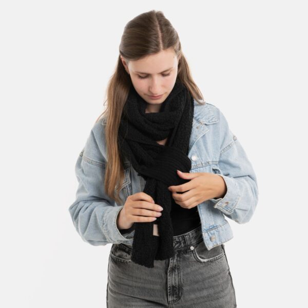 Haze Sjaal Zwart | Knit Factory - Afbeelding 2