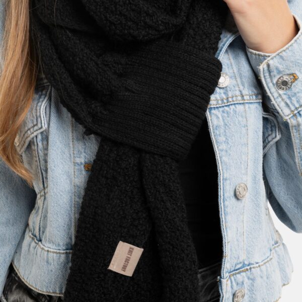 Haze Sjaal Zwart | Knit Factory - Afbeelding 4