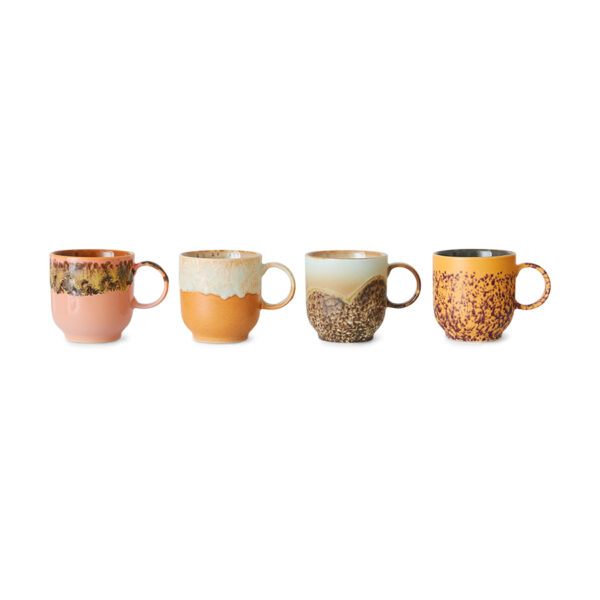 70s ceramics : cafe mugs cape (set of 4) | HK Living - Afbeelding 2