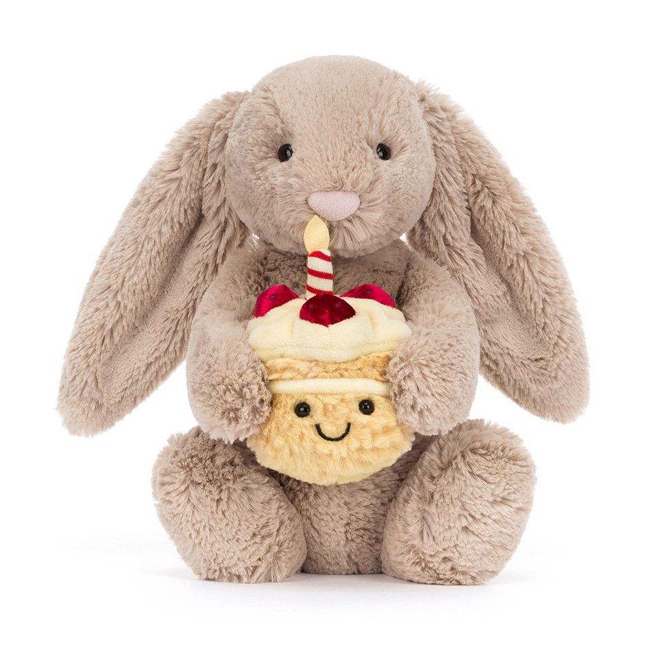 Bashful Beige Bunny 'Birthday' - Jellycat