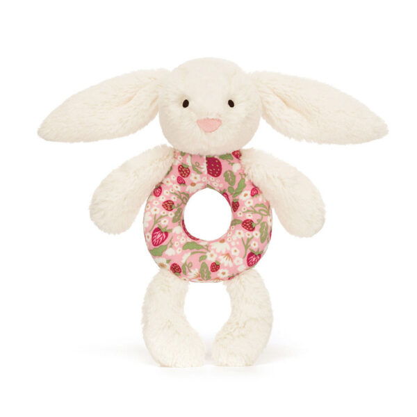 Blossom Cream Bunny 'Berry' Ring Rattle | Jellycat - Afbeelding 2
