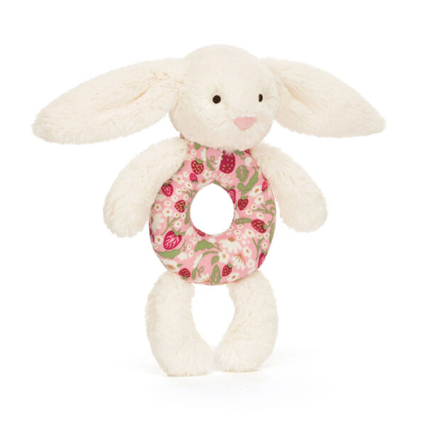 Blossom Cream Bunny 'Berry' Ring Rattle | Jellycat