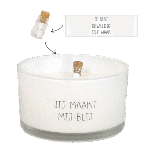 Jij maakt mij blij, Flessenpost kaars | My Flame Lifestyle