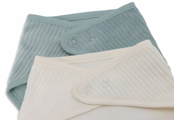 Slab Bandana Velvet Rib - Sea Green/Ivory - 2 Stuks | Jollein - Afbeelding 2