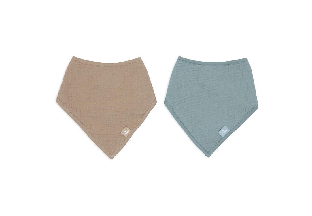 Slab Bandana Hydrofiel - Sea Green/Biscuit - 2 Stuks | Jollein - Afbeelding 2