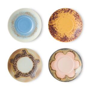 70s ceramics: saucers ocean, set of 4 | HK Living