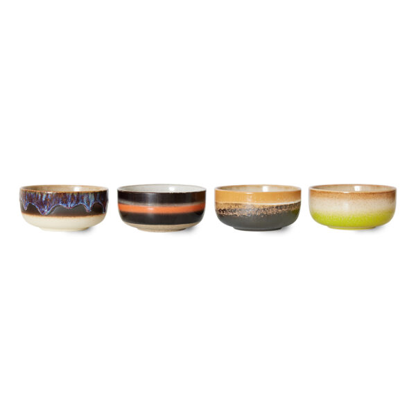 70s ceramics: dessert bowls humus, set of 4 | HK Living - Afbeelding 2