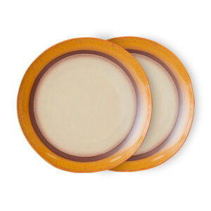 70s ceramics: dinner plates coconut, set of 2 | HK Living