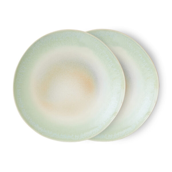 70s ceramics: dinner plates palms, set of 2 | HK Living