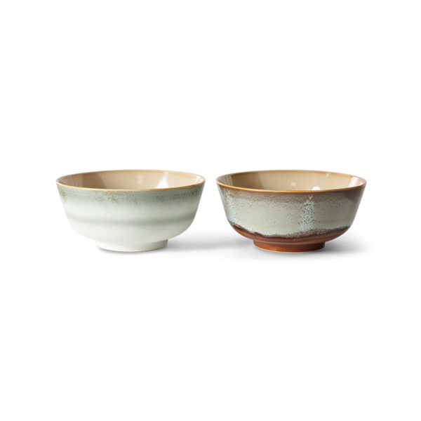 70s ceramics: ramen bowls verge, set of 2 | HK Living - Afbeelding 2
