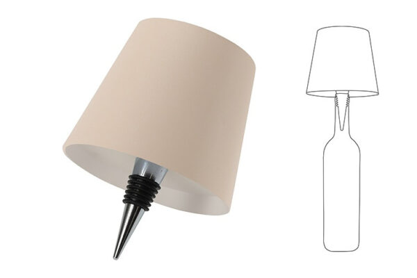 Lamp touch flessenkork LED creme L10,5B10,5H13CM