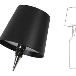 Lamp touch flessenkork LED zwart-L10,5B10,5H13CM