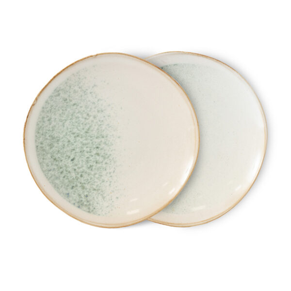 70s ceramics: side plates mist, set of 2 | HK Living
